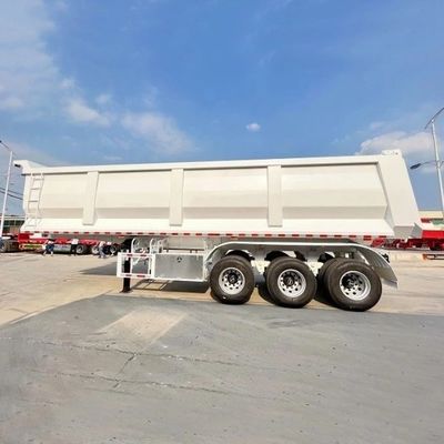 3 assen 20-80 ton U-type hydraulische achterste dump-half-aanhanger voor aanhangwagens met kantelend stuur