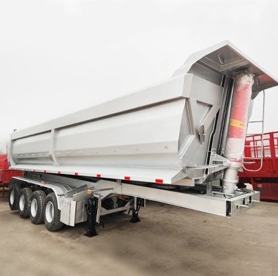 3 assen 20-80 ton U-type hydraulische achterste dump-half-aanhanger voor aanhangwagens met kantelend stuur
