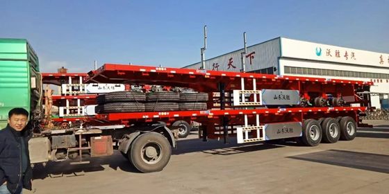 Semi-trailer met 3 assen voor het vervoer van 20 ft 40 ft containers en zware vracht