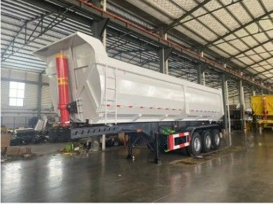 40-80 ton 3-5 assen hydraulische achterkant tipper tipping dump half aanhanger voor vrachtwagen