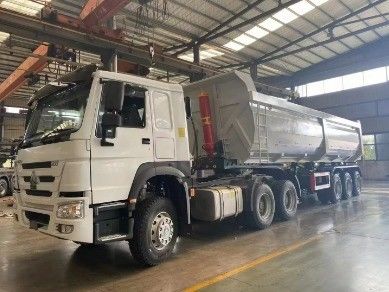 40-80 ton 3-5 assen hydraulische achterkant tipper tipping dump half aanhanger voor vrachtwagen