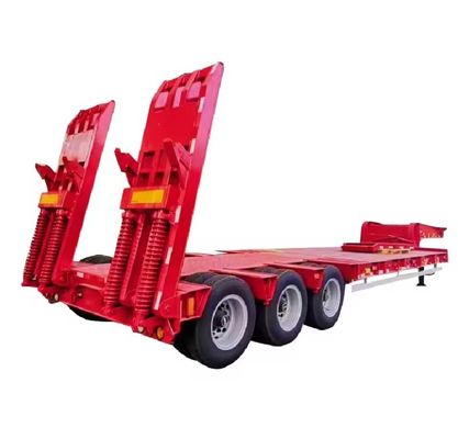 Truck Steel Low Bed Container Chassis Loader Semi-trailer met 3 assen en 12 wielen