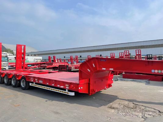Truck Steel Low Bed Container Chassis Loader Semi-trailer met 3 assen en 12 wielen