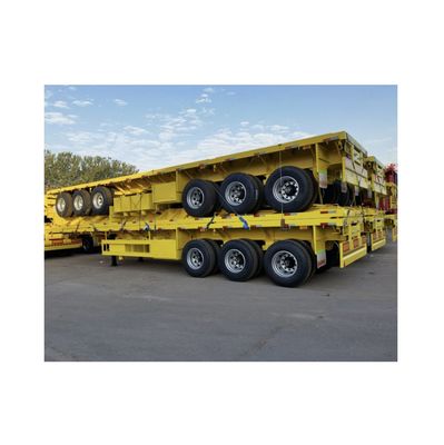 Maximale lading 50 ton Hydraulische lift platbed half-aanhanger met twist lock en dubbele as