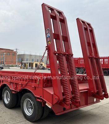 Wosheng 4 axle laagbed half-trailer laagbed lage jongen vrachtwagen trailers met luchtvering