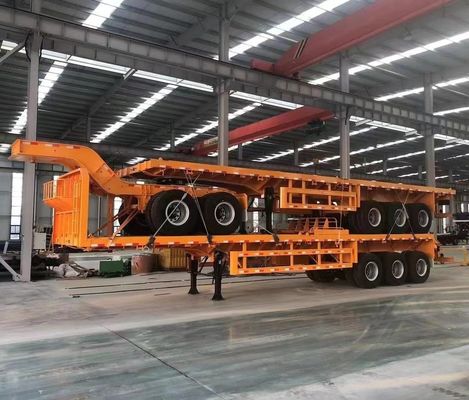 200 ton maximale lading Wosheng Double Link Flatbed Semi Trailer voor containervervoer