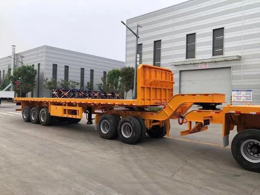 200 ton maximale lading Wosheng Double Link Flatbed Semi Trailer voor containervervoer