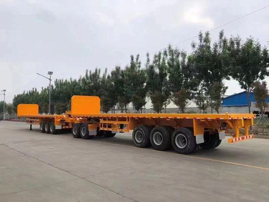 200 ton maximale lading Wosheng Double Link Flatbed Semi Trailer voor containervervoer
