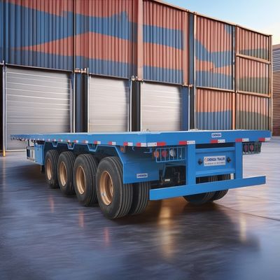 Vervoeroplossing Directe 3-4-assige platte half-oplegger met 50000 kg maximale nuttige lading