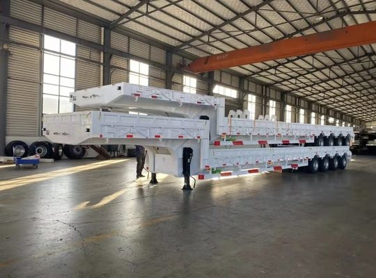 12400*2610*1550mm Halve aanhangwagen met drie assen 40 ton lage platte aanhangwagen voor bulktransport