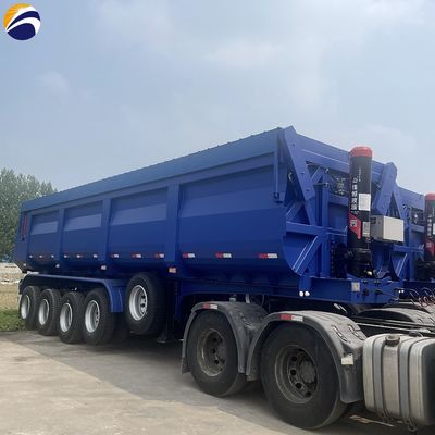 Drie-assige U-vormige hydraulische achterkant dump tipper Semi-trucks Trailer voor vervoer