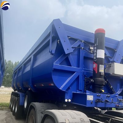 Drie-assige U-vormige hydraulische achterkant dump tipper Semi-trucks Trailer voor vervoer
