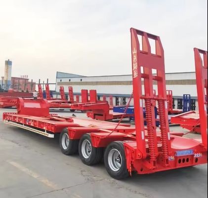 20ft/40ft Container Lowbed Semi Trailer voor Wosheng 3/4/5/6 Assen en zware apparatuur