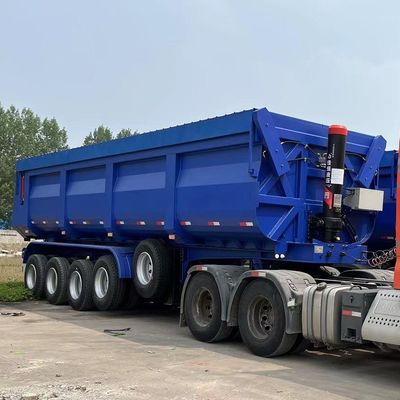 Achterste dump-stijl Hydraulische U-type eindverwijzer Semi-truck aanhangwagen vooras Lift 4 as