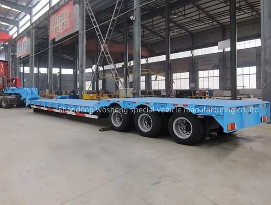 Truck Trailer 3 Assen Hydraulische laagbed Semi-trailer voor het vervoer van zwaar materieel