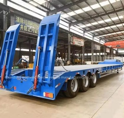 Truck Trailer 3 Assen Hydraulische laagbed Semi-trailer voor het vervoer van zwaar materieel