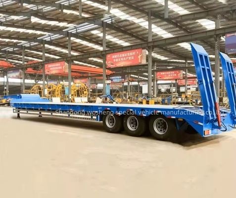 Truck Trailer 3 Assen Hydraulische laagbed Semi-trailer voor het vervoer van zwaar materieel
