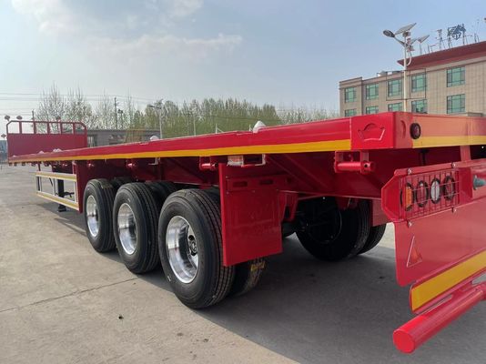 Rood Mechanische ophanging 3 As 4 As 20FT 40FT 45FT Container Flatbed Semi Trailer