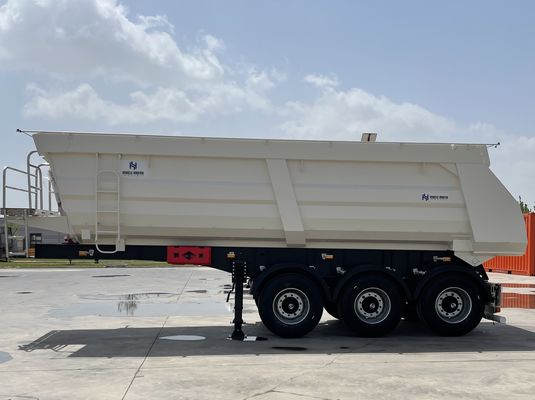 U-vorm 3 As 4 As Hydraulische achterste kantelkraan Dump Semi-trailer voor constructievoertuigen