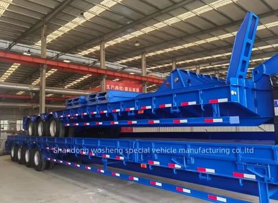 3 assen laagbed aanhangwagen 12500/13000/14000/16000x2500/3000x1100/3300mm Stalen materiaal