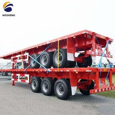 Truck Trailer 40ft Flatbed Container Semi Trailer met Q345B hoofdstraal op maat