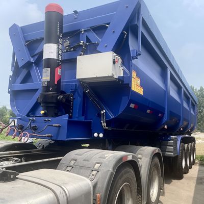 Gepersonaliseerde U-hydraulische achterdump 40 CBM 3 assen 4 assen dumper half-trailer voor zware werkzaamheden