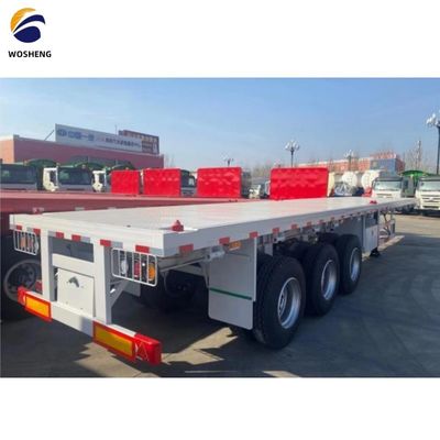 3 assen 4 assen 20FT 40FT Container Flat Bed Truck Trailers met dubbellijnremstelsel