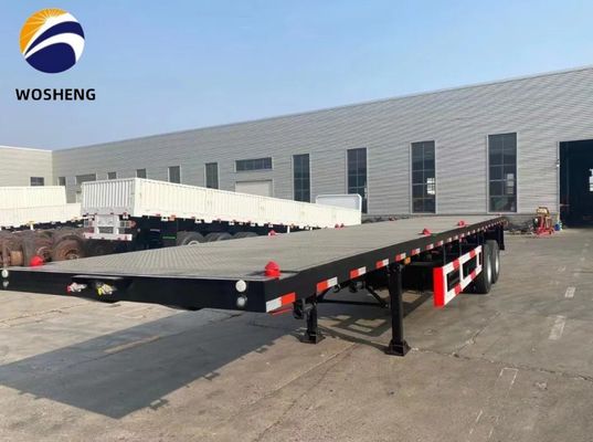 3 assen 4 assen 20FT 40FT Container Flat Bed Truck Trailers met dubbellijnremstelsel