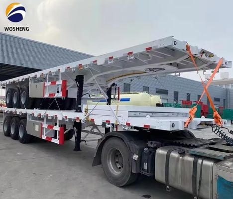 3 assen 4 assen 20FT 40FT Container Flat Bed Truck Trailers met dubbellijnremstelsel