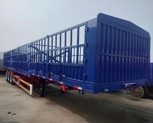 12400x2500x3650mm 60T/80T 3-assige hekhalte Semi-trailer geschikt voor goederen en vee
