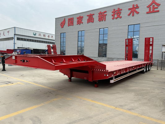 Best verkochte 3 assen laag bed container chassis loader halve aanhanger voor zware apparatuur