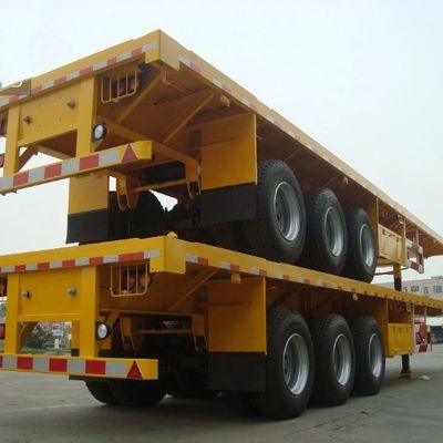 13 ton*3 Assen Zware platte halve aanhangwagen voor het vervoer van 20 ft 40 ft containers