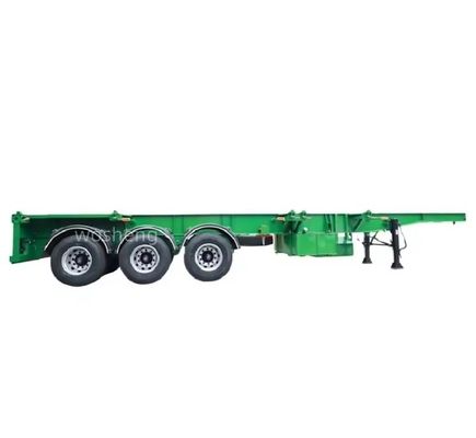 Klantverzoek Wosheng 3 As Groen 20FT 40FT Container Chassis Skelet Halve aanhangwagen