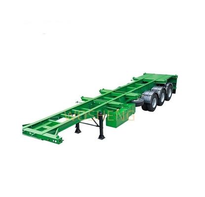 Wosheng Style 3-assige halve aanhangwagen skelet vrachtwagen aanhangwagen voor groene 20FT 40FT containers