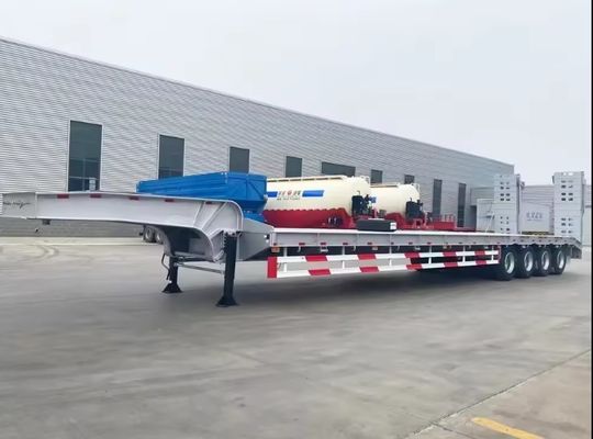 Aanpasbare 13000x2500x1100 4 assen Lowboy half-aanhanger voor het vervoer van zwaar materieel