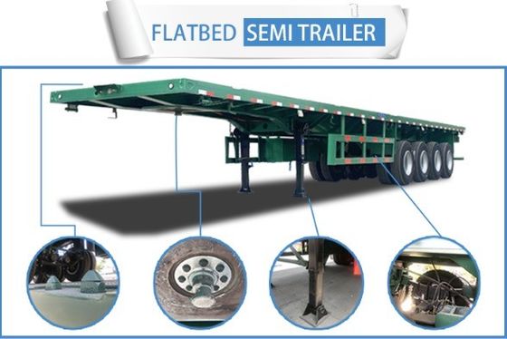 Semi-trailers van 40 voet met platte trailers van staal met een dikte van 90 mm*13 mm*10 laag