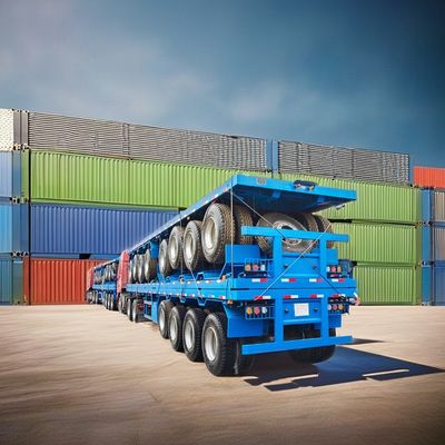 Semi-trailers van 40 voet met platte trailers van staal met een dikte van 90 mm*13 mm*10 laag