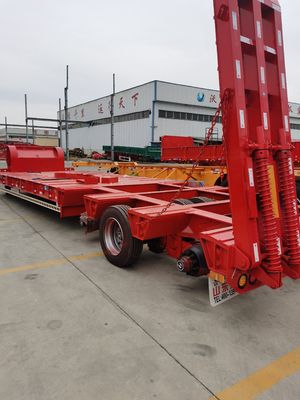 Aanpasbare 16-wiel 4-assige lage sleeptrailer in Oman 13-18m met maximale lading van 30TON