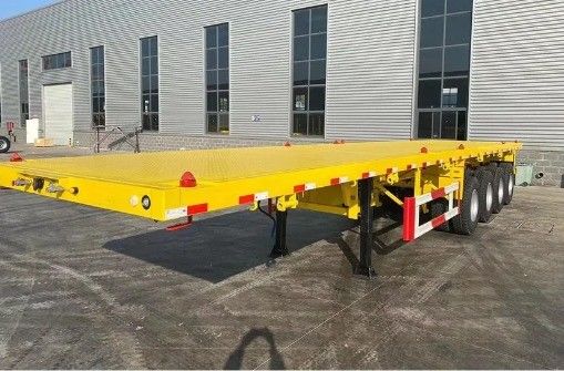 3 As 4 As 40-120T Cargo Flatbed Semi Trailer voor 20ft 40ft 45ft 53ft Container