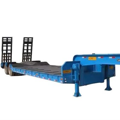 Transport Zwaar materieel 3 assen Halve aanhangwagen laagbed aanhangwagen voor 60-100 ton