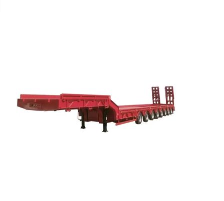 Aanbestedingsvereiste Halve aanhangwagen Rode laagbed aanhangwagen 3 as laagbed laadmachine 60 ton Lowboy