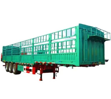 3 assen FUWA Utility Side Wall Open Fence Truck Cargo Semi-trailer met trekbalk 40 ton