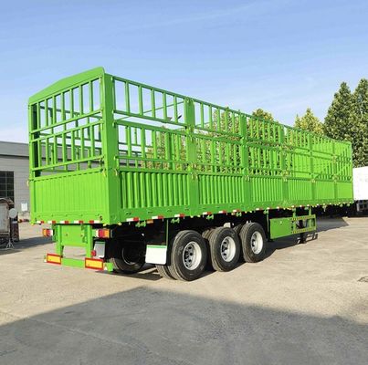 3 assen FUWA Utility Side Wall Open Fence Truck Cargo Semi-trailer met trekbalk 40 ton