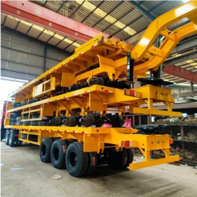 3 assen 60-80ton 20-45ft Flatbed Container Semi-trailer met een maximale lading van 50000kg