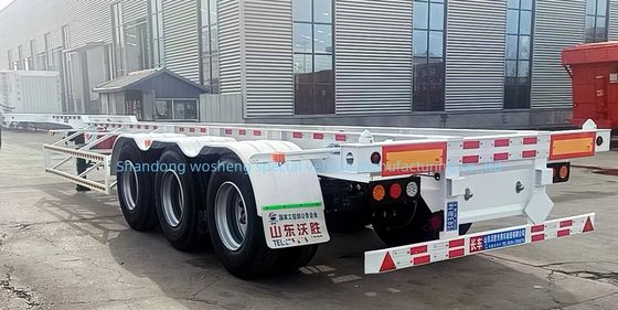 Containergebruik en vervoer Skeleton-half-aanhangwagen met dubbellijnsremstelsel