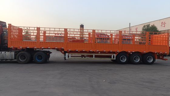 Maximale lading 42,5 ton Wosheng 3 Assen Zijdekant Open Hout hek Truck Cargo Semi-trailer