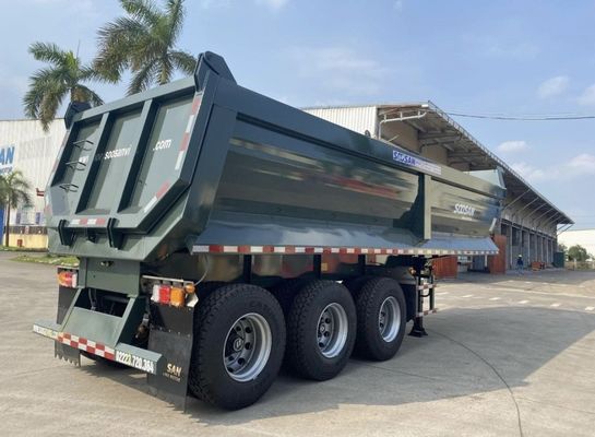 60T capaciteit vierkantvormige achterste dumptrailer voor het transport van zandsteen