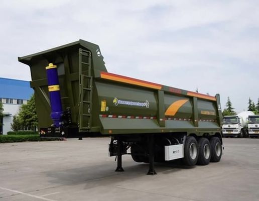 60T capaciteit vierkantvormige achterste dumptrailer voor het transport van zandsteen