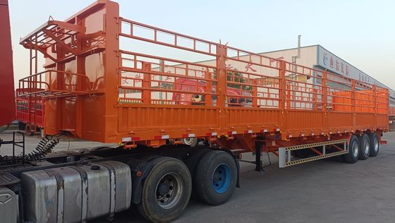Maximale lading 42,5 ton Wosheng 3 Assen Zijdekant Open Hout hek Truck Cargo Semi-trailer