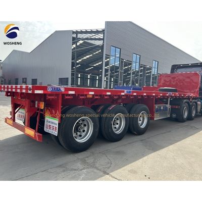 40ft platbedcontainer platbedhalve trailer met 2&quot; of 3,5&quot; King Pin en 3 of 4 assen